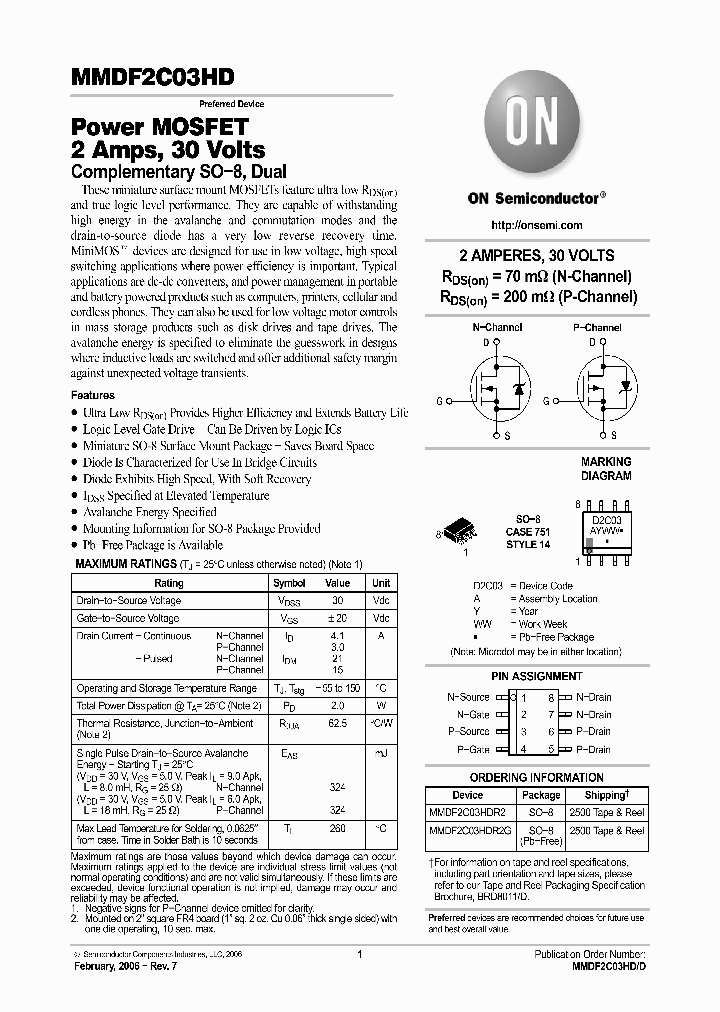 MMDF2C03HDR2_1118500.PDF Datasheet