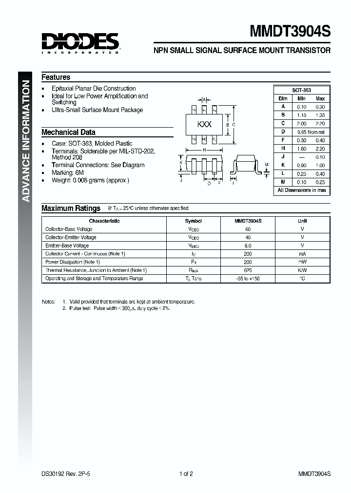 MMDT3904S_1281645.PDF Datasheet