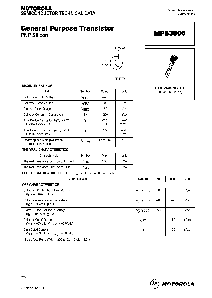 MPS3906_1038287.PDF Datasheet