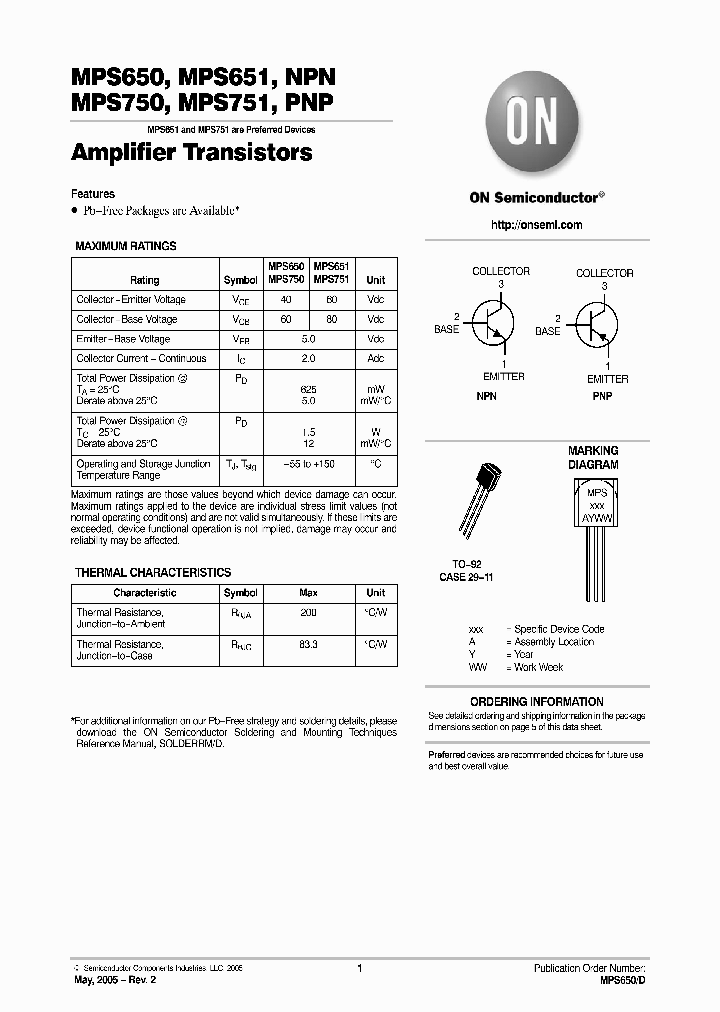 MPS750RLRAG_804751.PDF Datasheet