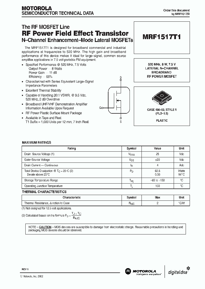 MRF1517T1_1283436.PDF Datasheet