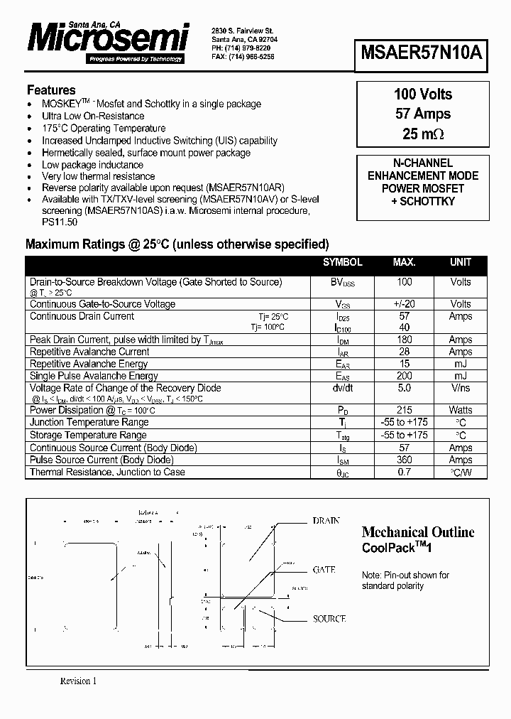 MSAER57N10A_1284017.PDF Datasheet