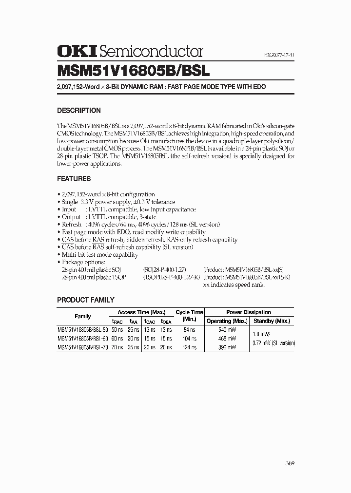 MSM51V16805BSL_1284604.PDF Datasheet