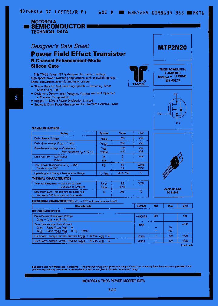 MTP2N20_1029349.PDF Datasheet