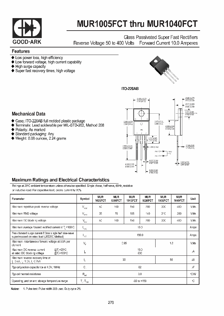 MUR1015FCT_626453.PDF Datasheet