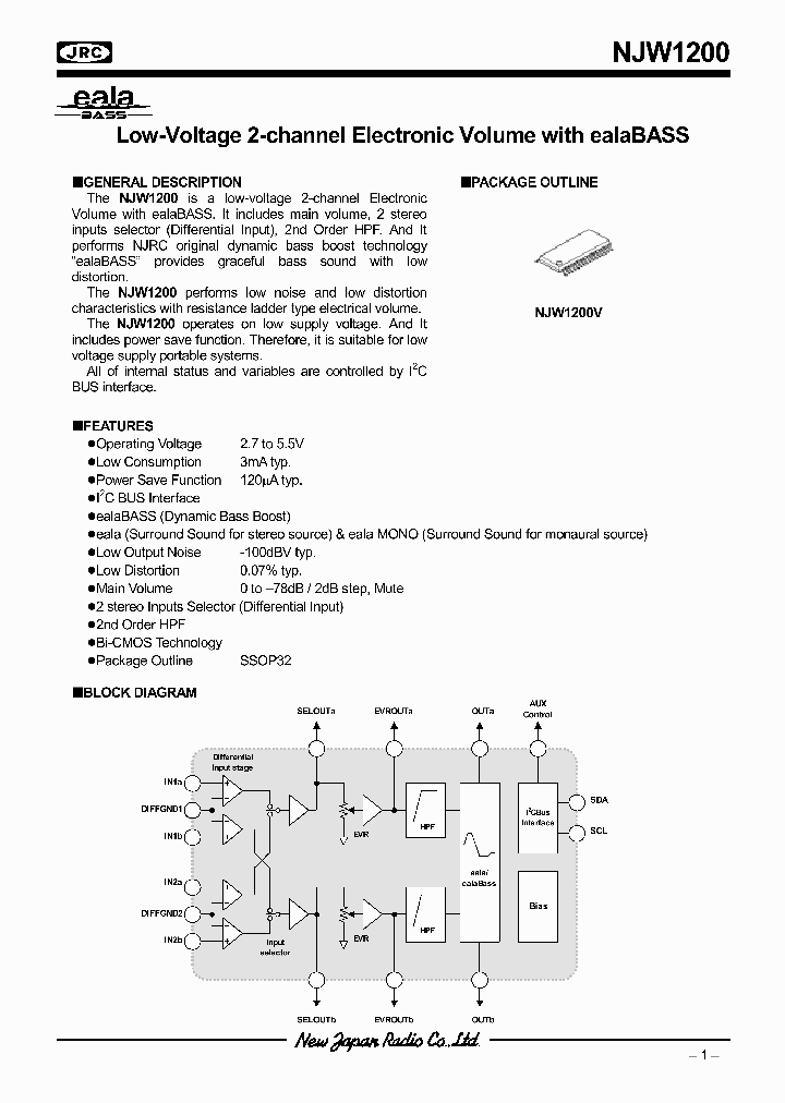 NJW1200_1185883.PDF Datasheet