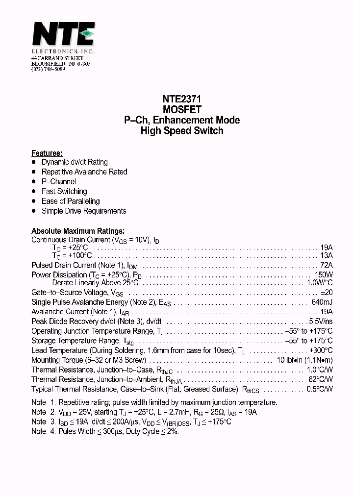 NTE2371_1290562.PDF Datasheet