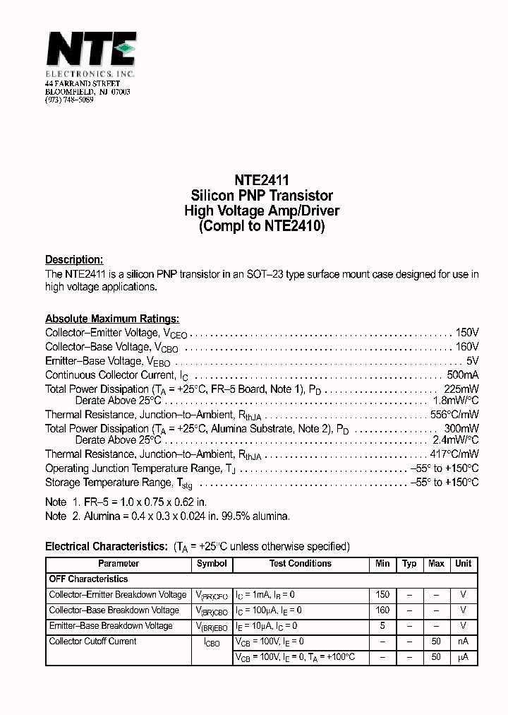 NTE2411_1290597.PDF Datasheet