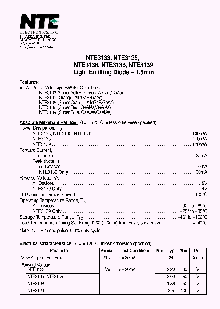 NTE3136_1149767.PDF Datasheet