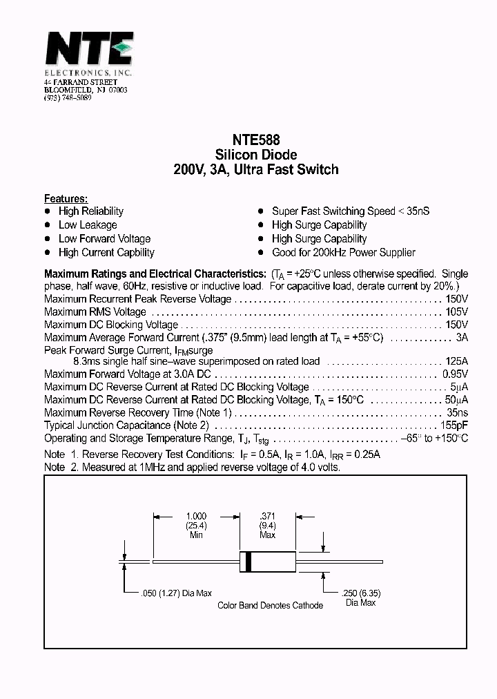 NTE588_1291076.PDF Datasheet