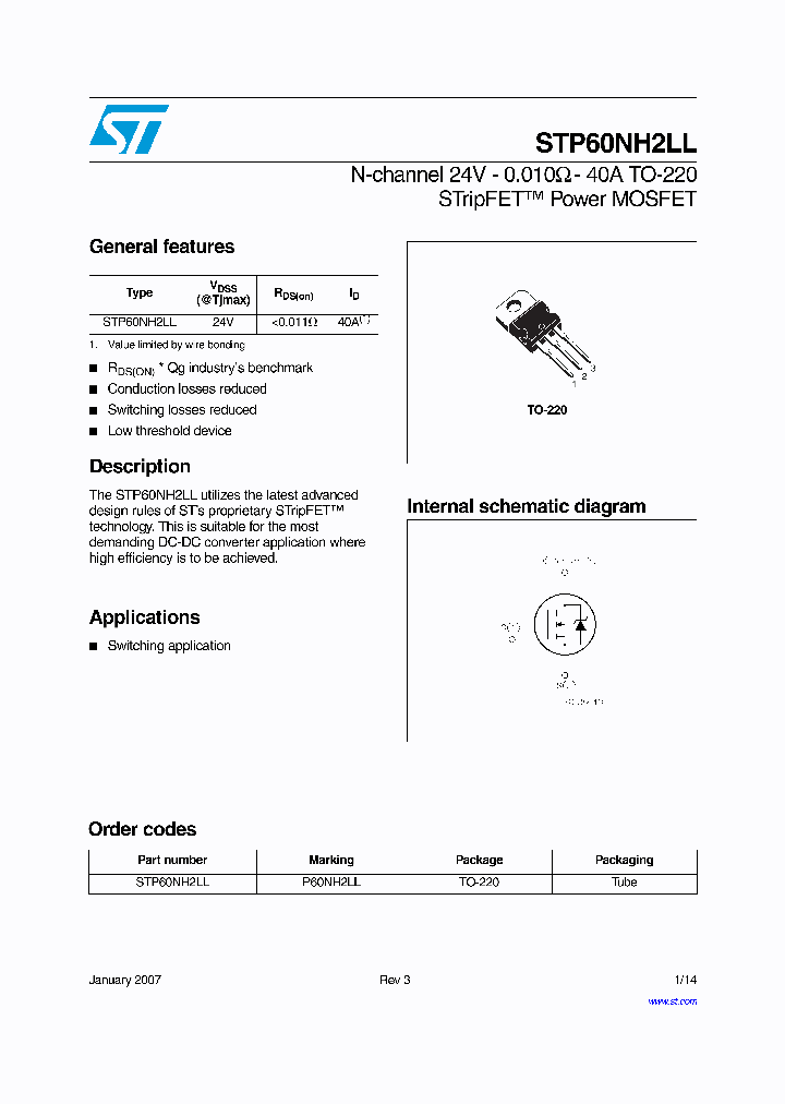 STP60NH2LL_1180020.PDF Datasheet