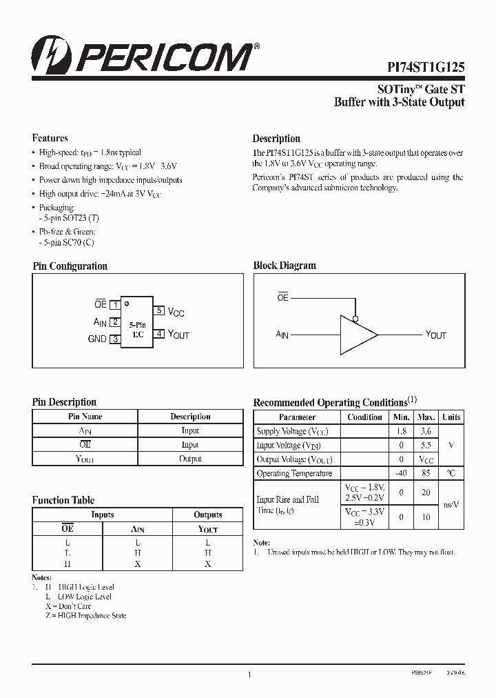 PI74ST1G125TX_1296031.PDF Datasheet