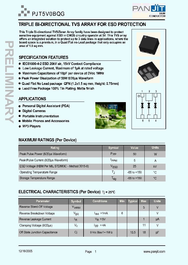 PJT5V0BQG_1296333.PDF Datasheet