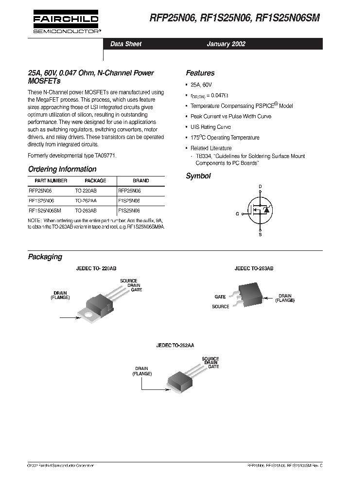 RFP25N06_1301608.PDF Datasheet