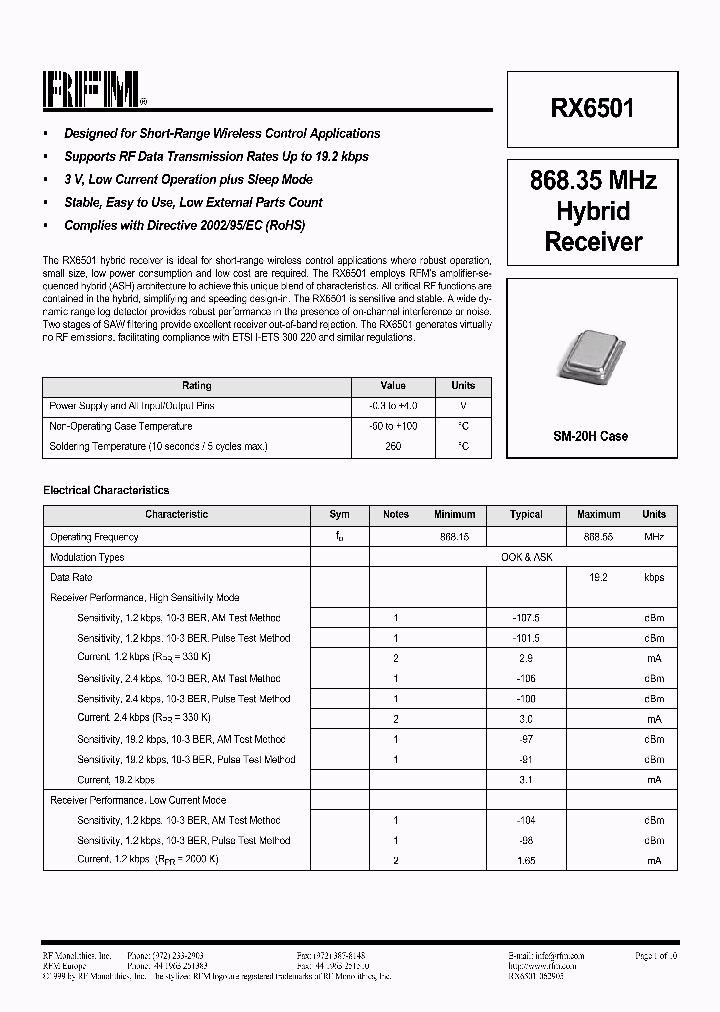 RX6501_1303117.PDF Datasheet