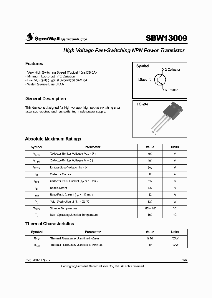 SBW13009_1305496.PDF Datasheet