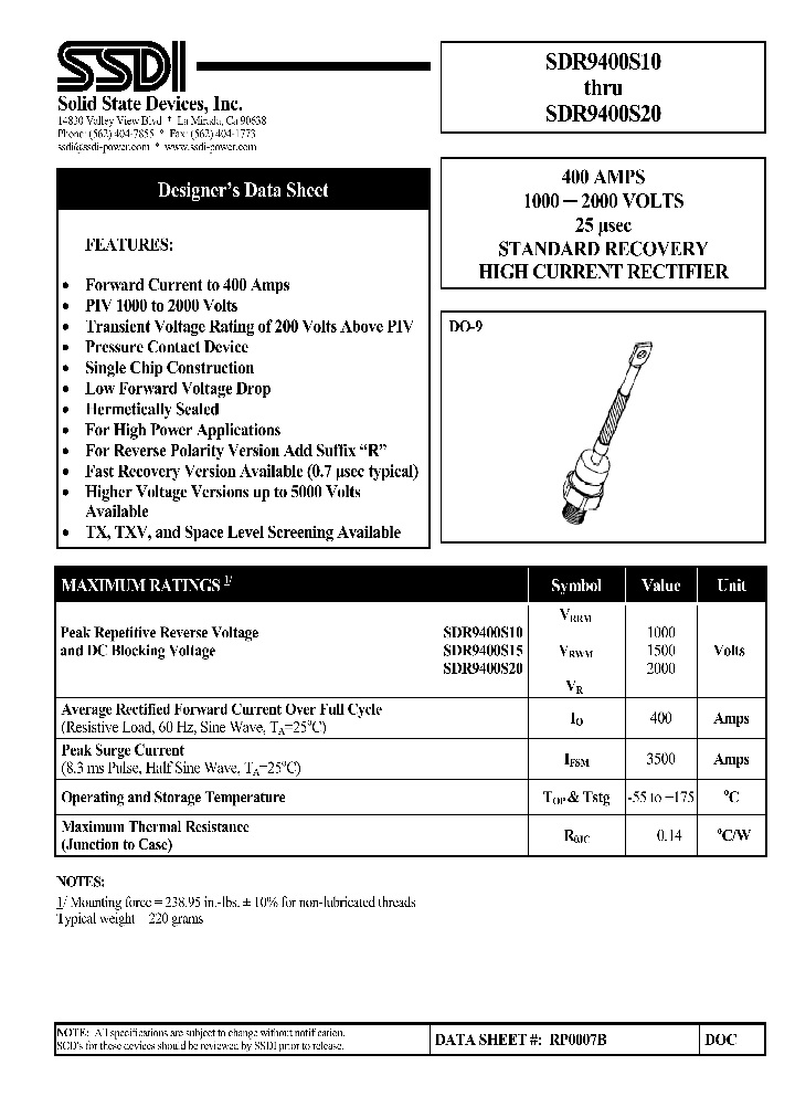 SDR9400S20_1306713.PDF Datasheet