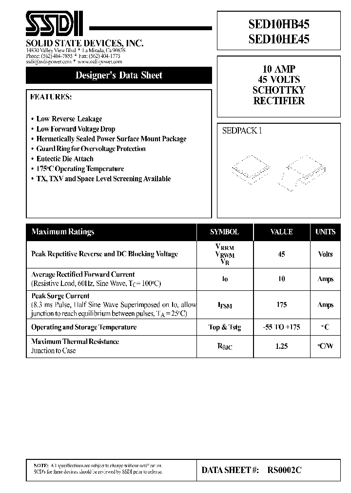 SED10HB45_1059989.PDF Datasheet