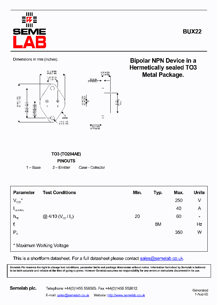 SFBUX22_1307100.PDF Datasheet