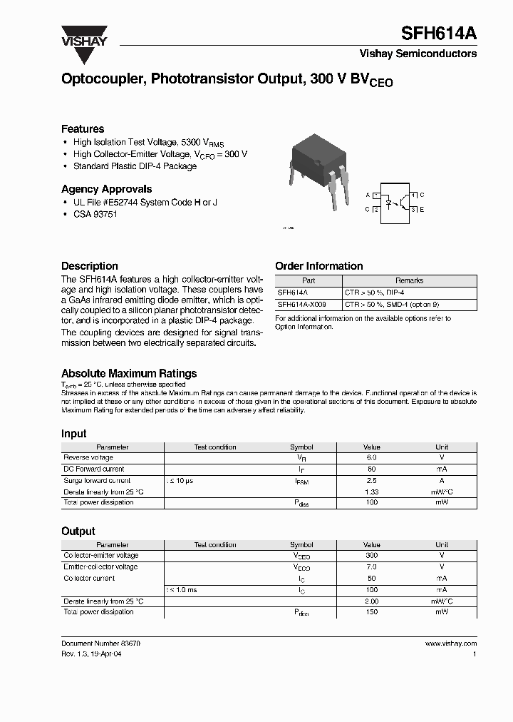 SFH614A_1138245.PDF Datasheet