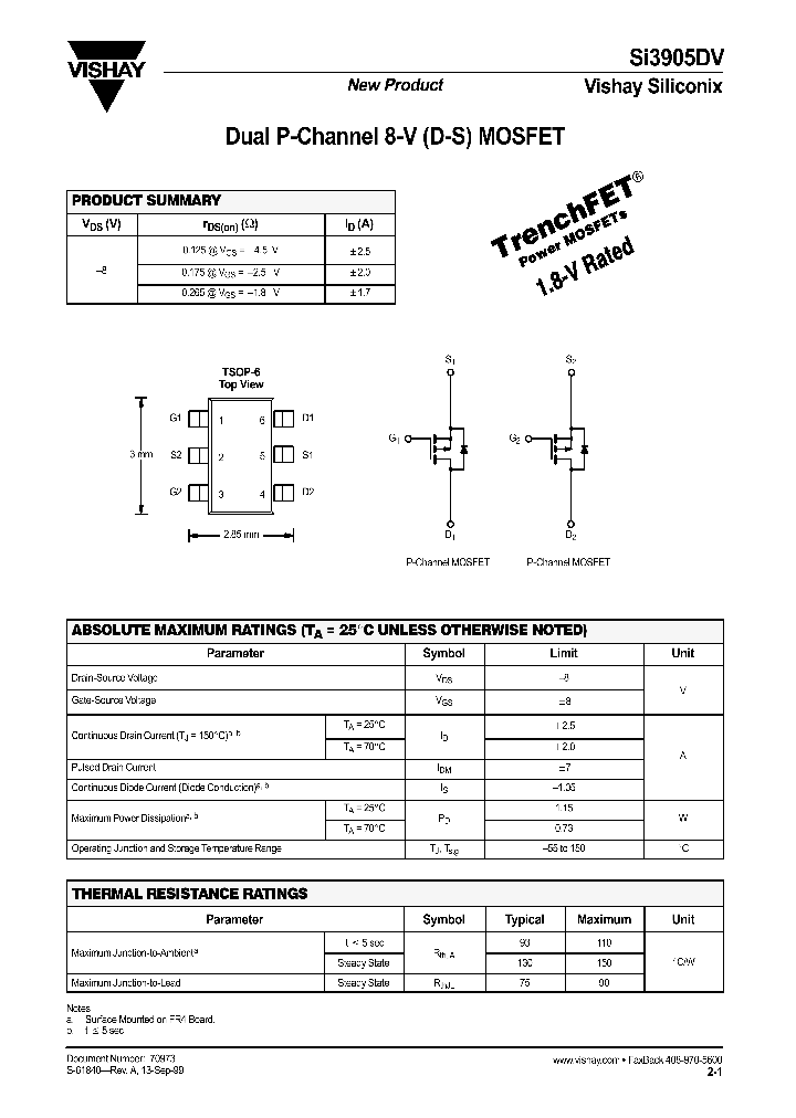 SI3905DV_1054367.PDF Datasheet