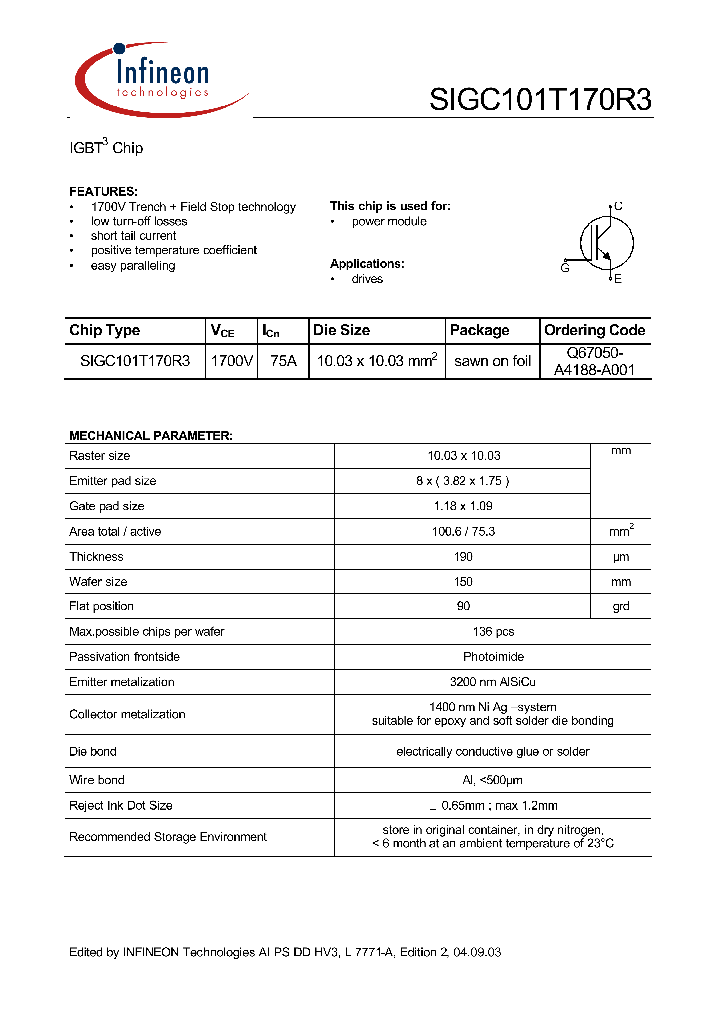 SIGC101T170R3_1309420.PDF Datasheet