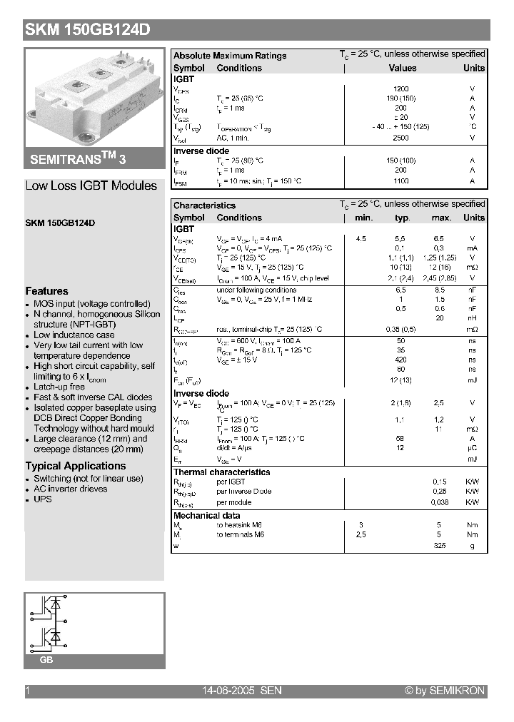 SKM150GB124D_1185013.PDF Datasheet