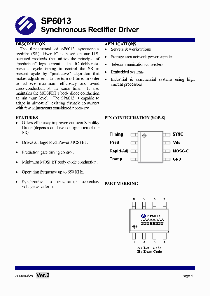SP6013S8TG_1314978.PDF Datasheet