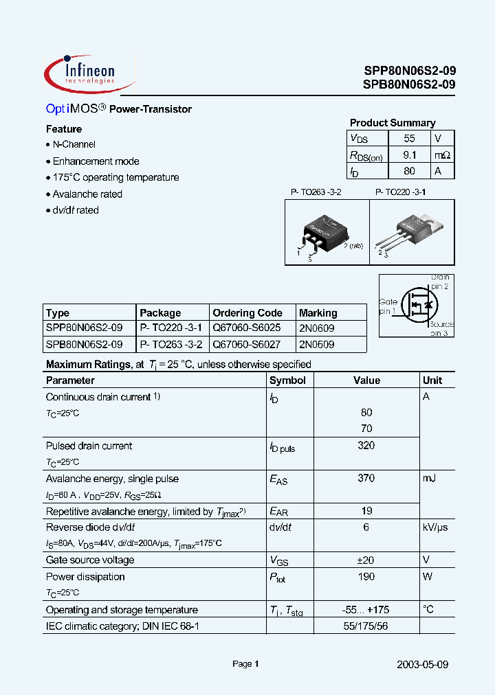 SPP80N06S2-09_1315619.PDF Datasheet