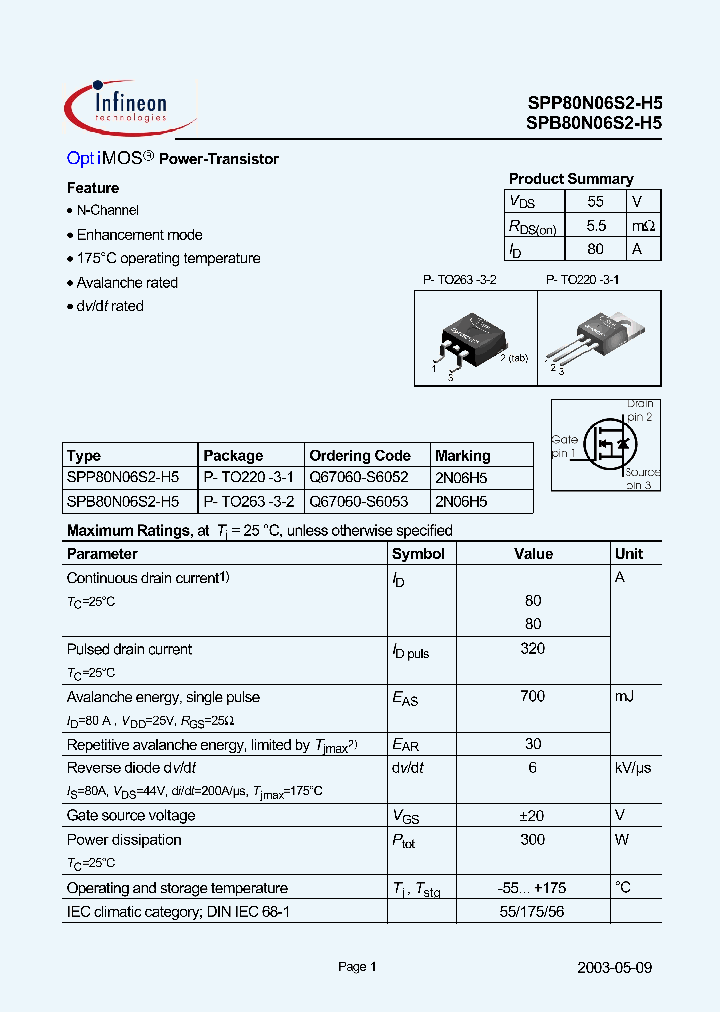 SPP80N06S2-H5_1315620.PDF Datasheet