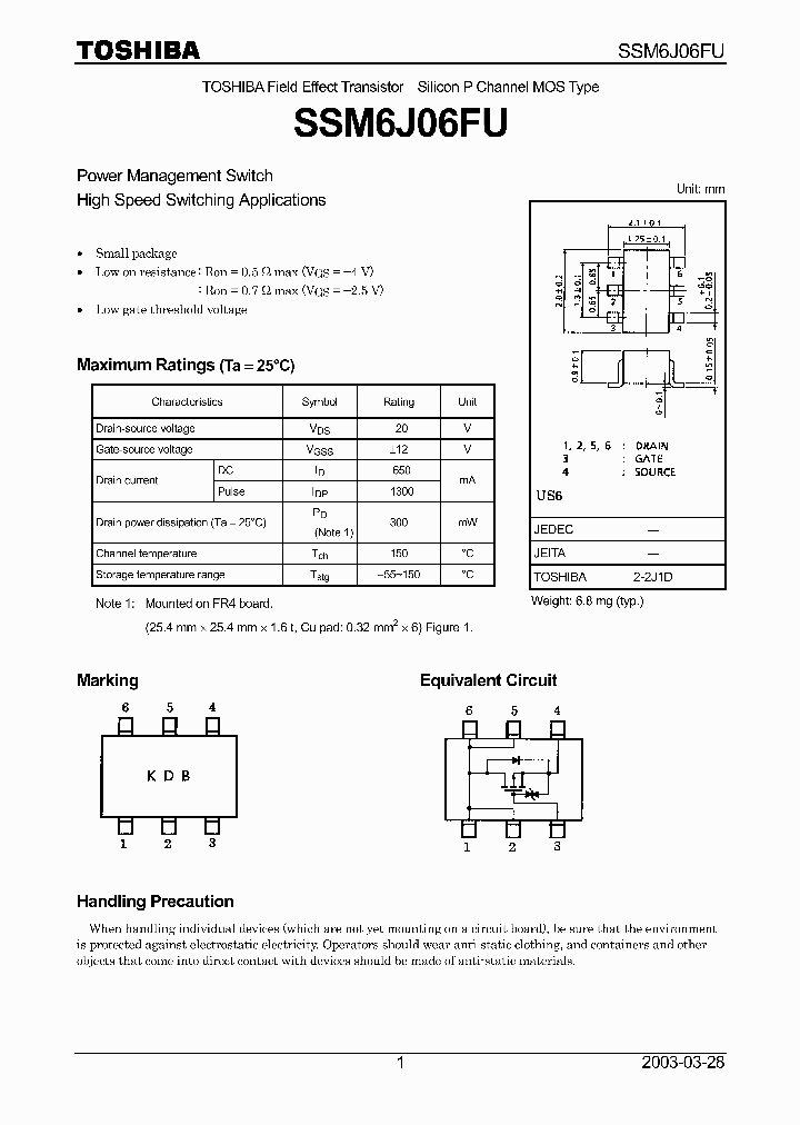 SSM6J06FU_1316811.PDF Datasheet