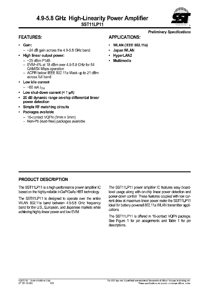 SST11LP11_1025231.PDF Datasheet
