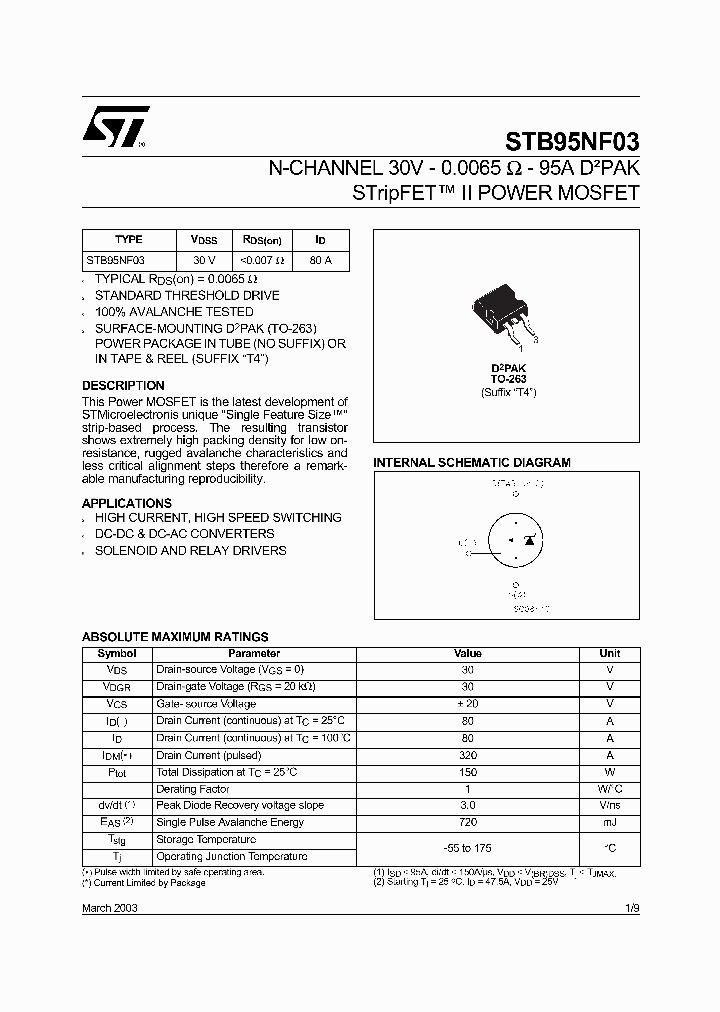 STB95NF03_1317925.PDF Datasheet