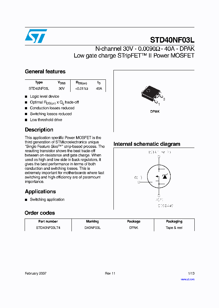 STD40NF03L07_1318091.PDF Datasheet