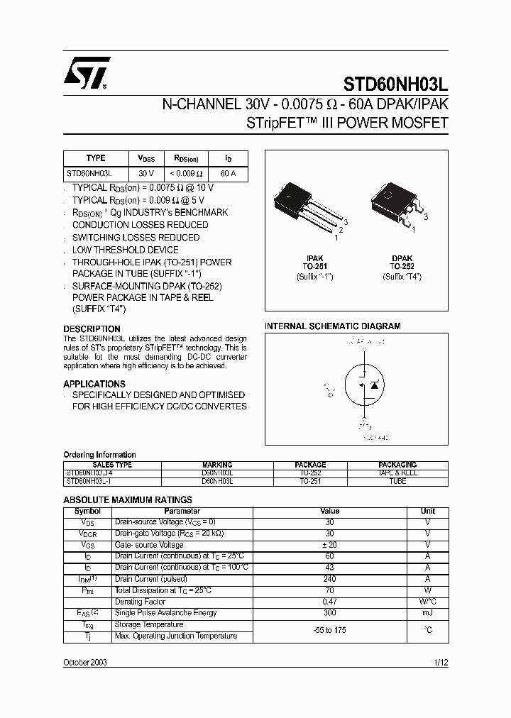 STD60NH03L-1_1107222.PDF Datasheet