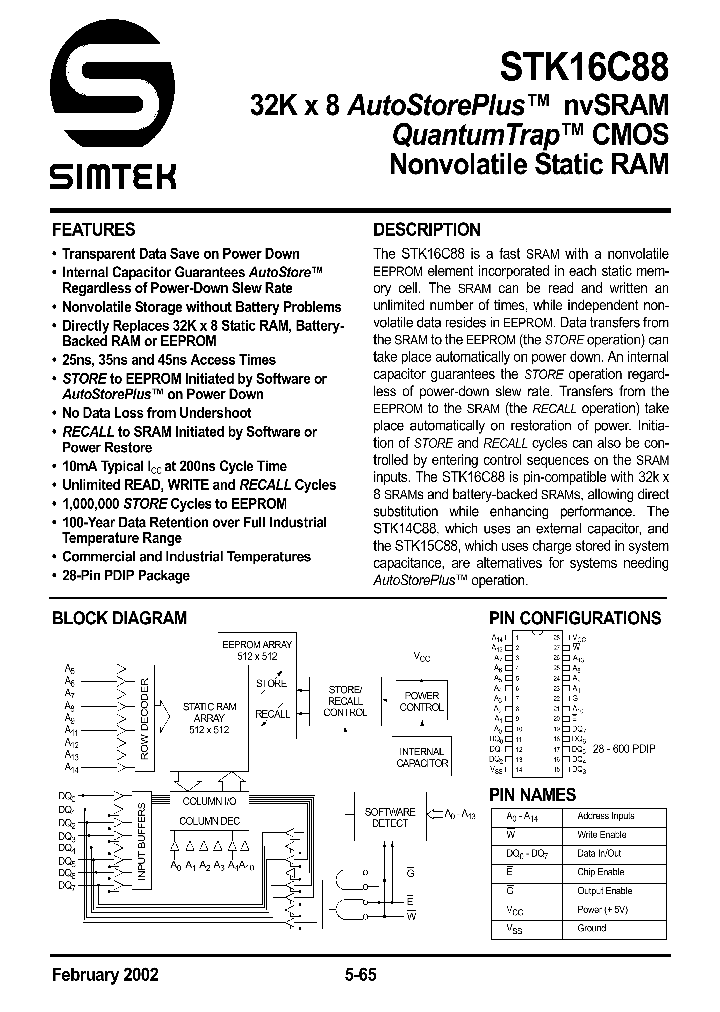 STK16C88-45_1164982.PDF Datasheet