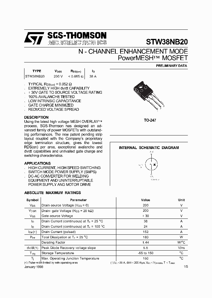 STW38NB20_1319642.PDF Datasheet