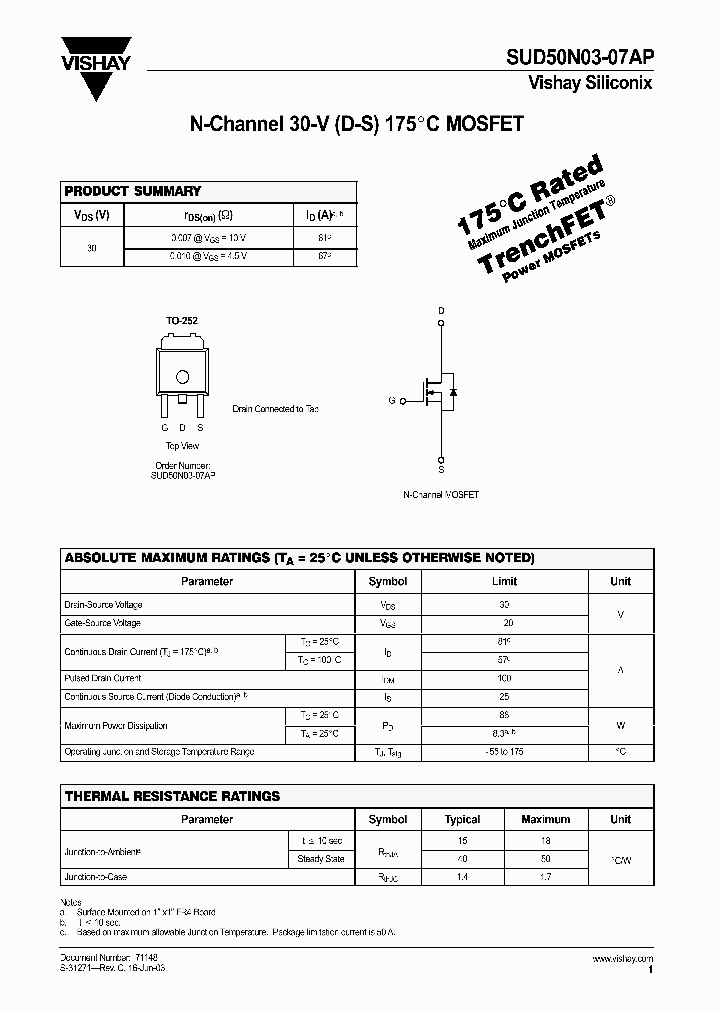 SUD50N03-07AP_1319760.PDF Datasheet