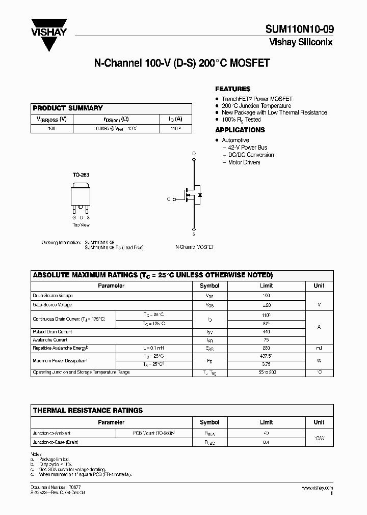 SUM110N10-09-E3_1319812.PDF Datasheet