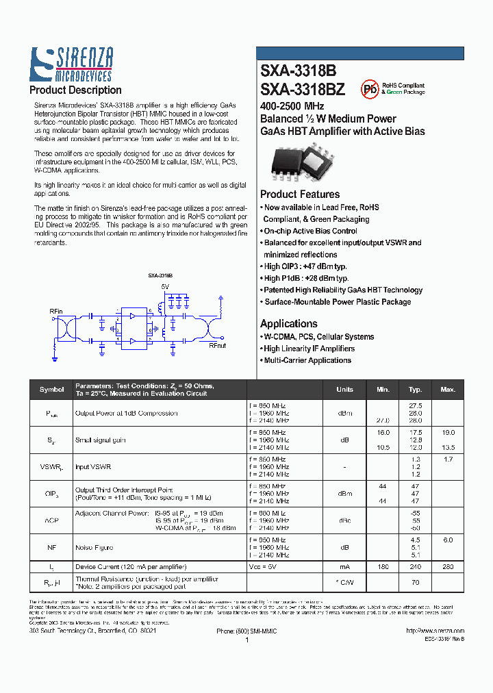 SXA-3318B_1114150.PDF Datasheet