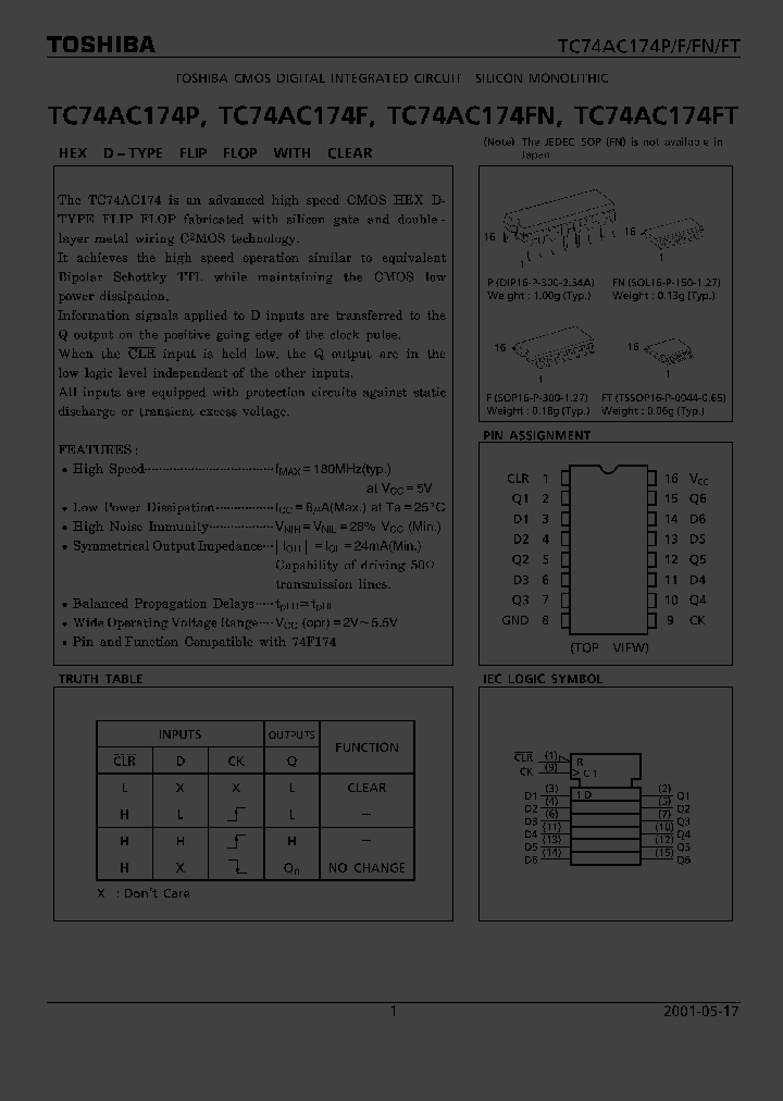 TC74AC174P_1322394.PDF Datasheet