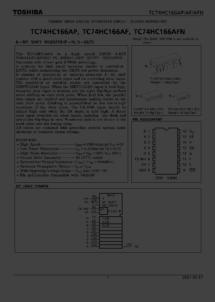 TC74HC166AF_1028975.PDF Datasheet