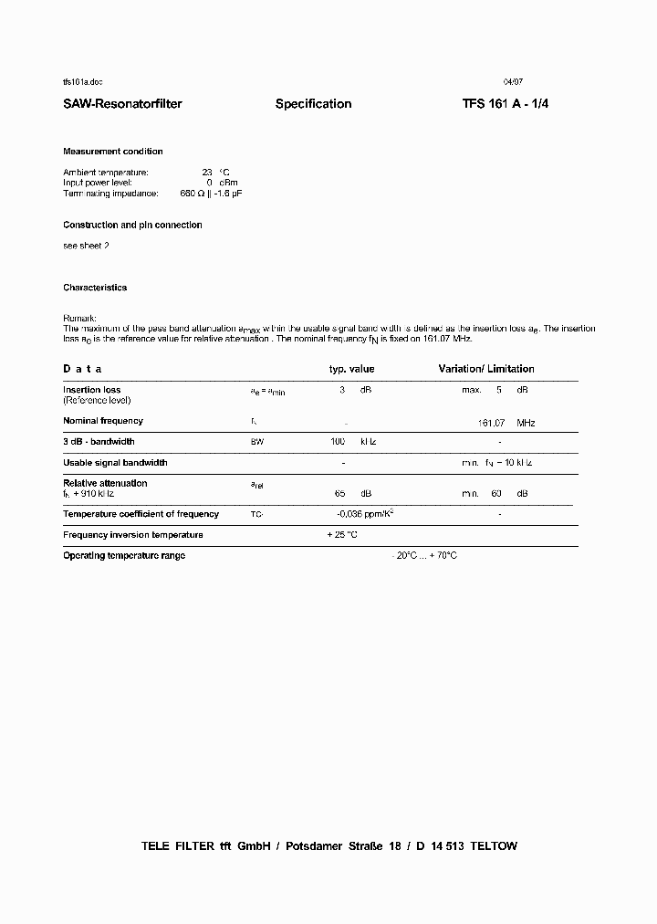 TFS161A_1324433.PDF Datasheet