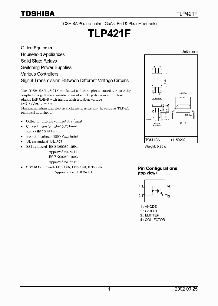 TLP421F_1326402.PDF Datasheet