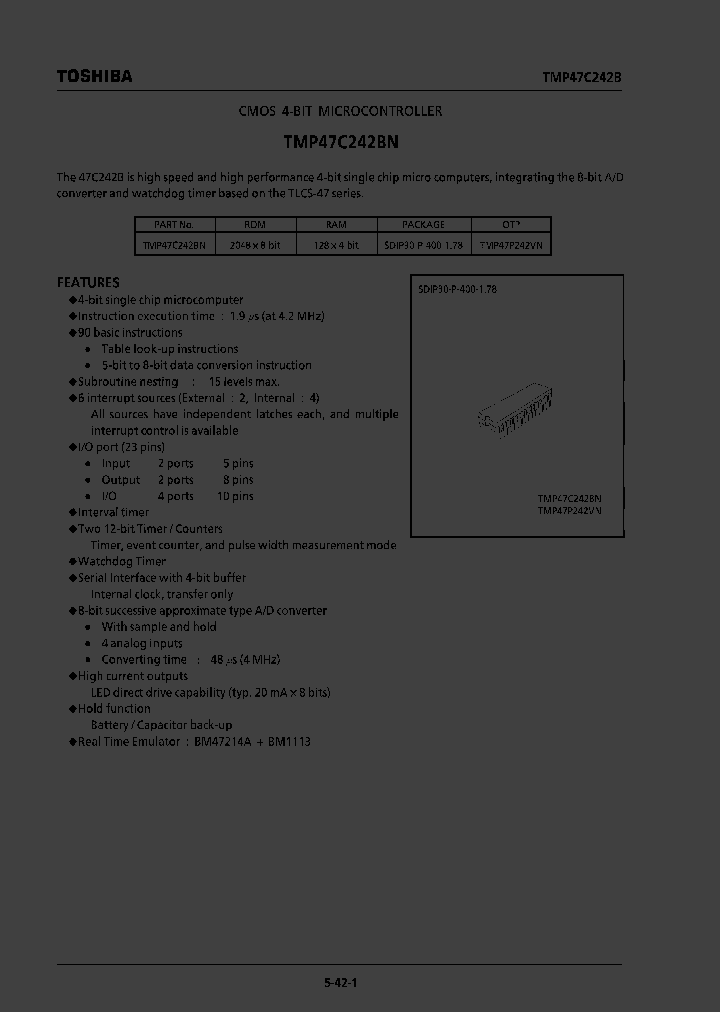 TMP47C242BN_1327165.PDF Datasheet