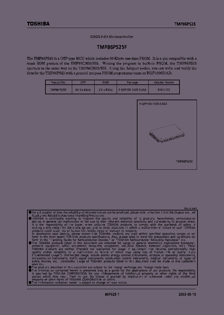 TMP86PS25_1142795.PDF Datasheet