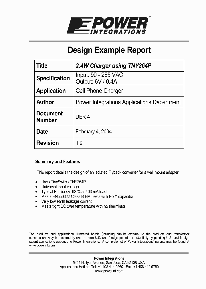 TNY264P1_1058006.PDF Datasheet