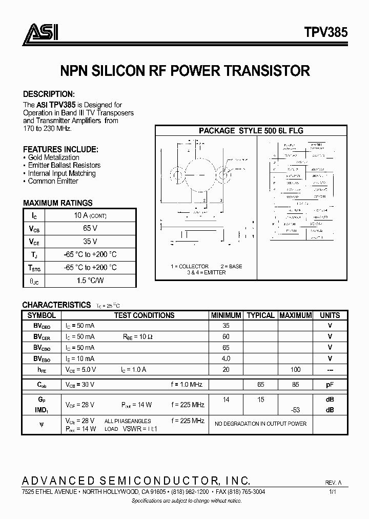 TPV385_1328627.PDF Datasheet