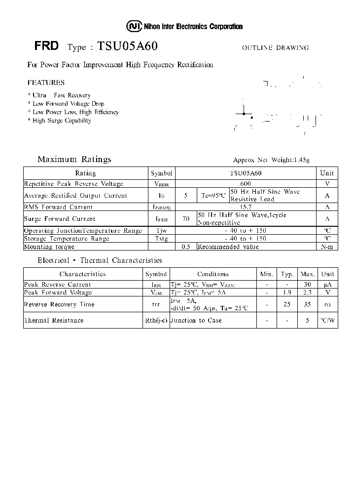 TSU05A60_1329745.PDF Datasheet