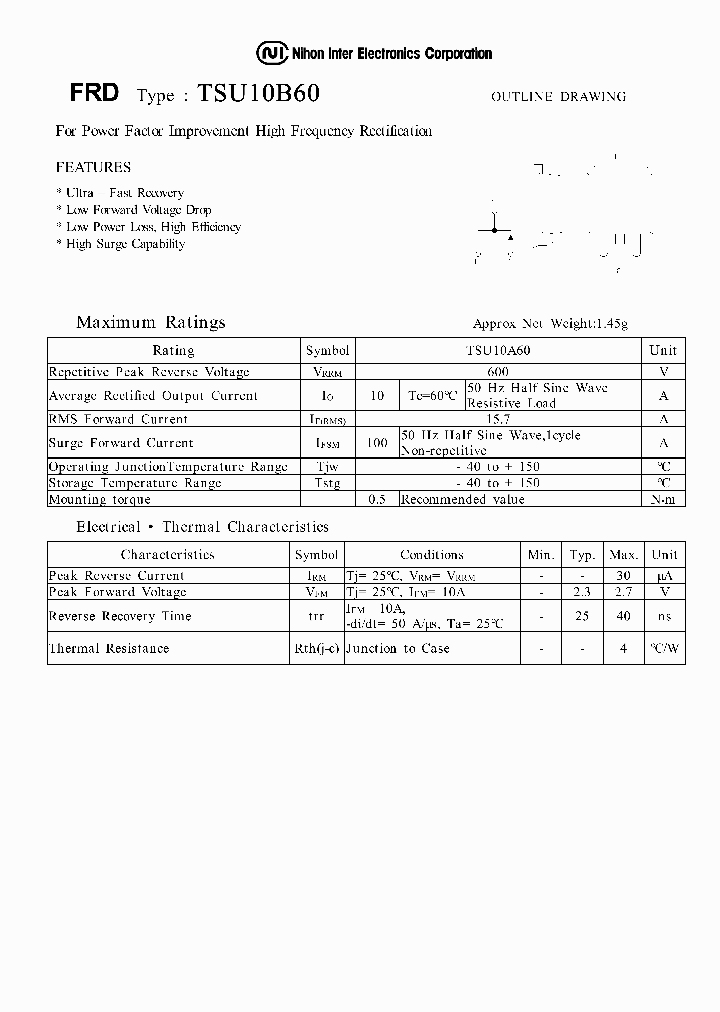 TSU10B60_1329748.PDF Datasheet